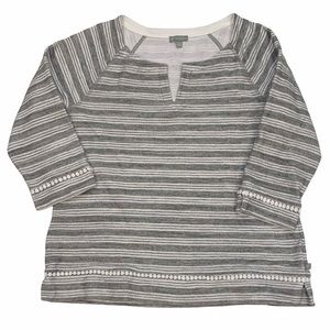 T by Talbots Top Size Medium Grey & White